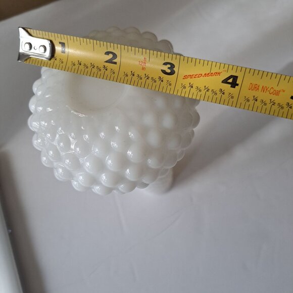 Hobnail Milk Glass Crane Neck Bubble Base Bud Vase - Picture 10 of 13